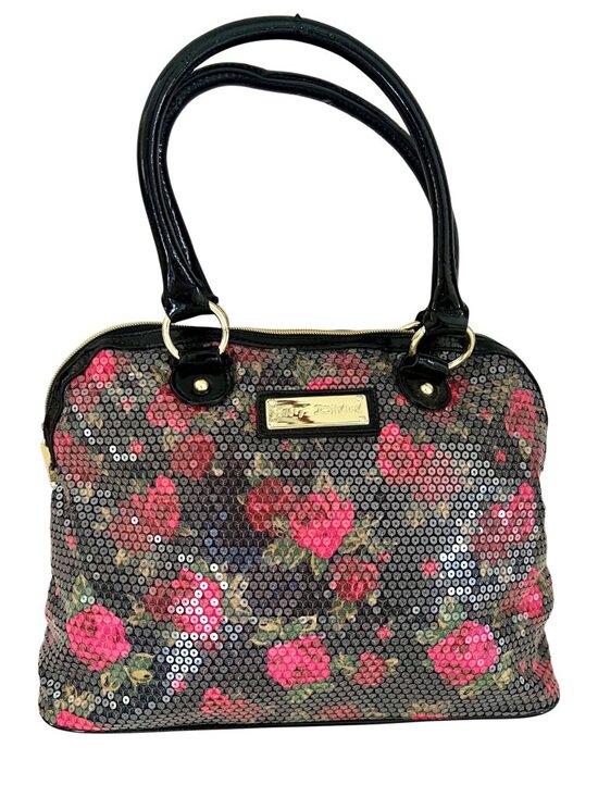 Betsey Johnson Handbags - Betsey Johnson Floral Roses Sequin Handbag Satchel Purse Chic Whimsical